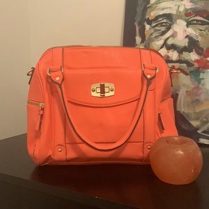 Beautiful coral faux-leather Merona handbag